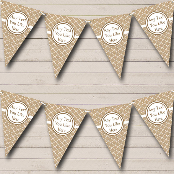 Patterned Burlap Custom Personalised Birthday Party Flag Banner Bunting