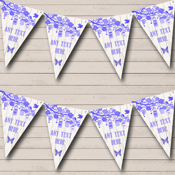 Shabby Chic Vintage Wood Powder Blue Custom Personalised Retirement Party Flag Banner Bunting