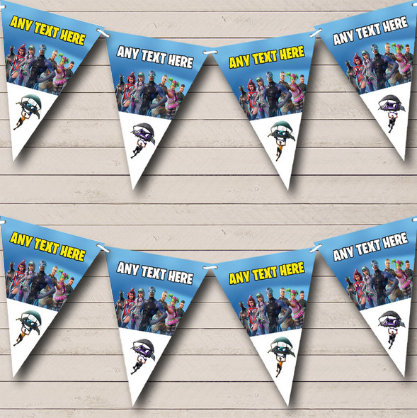 Fortnite Battle Pass Custom Personalised Birthday Party Flag Banner Bunting Garland Flags