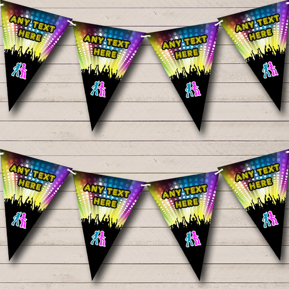 60's 70's 80's Disco Dance Custom Personalised Birthday Party Flag Banner Bunting