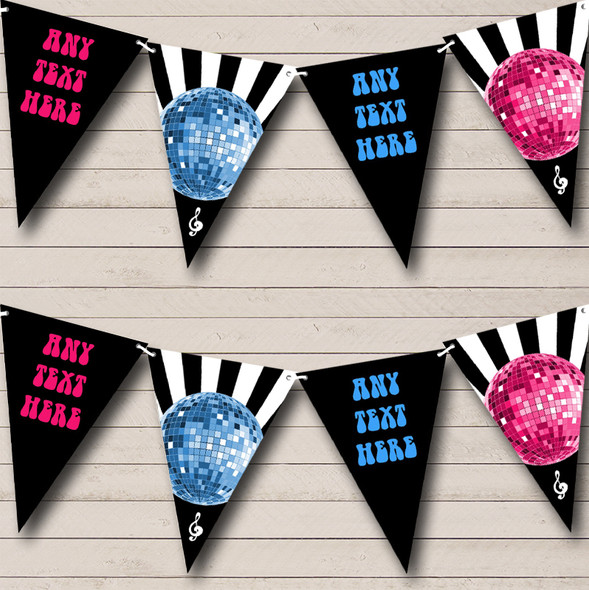 60's 70's 80's Disco Night Fever Custom Personalised Birthday Party Flag Banner Bunting