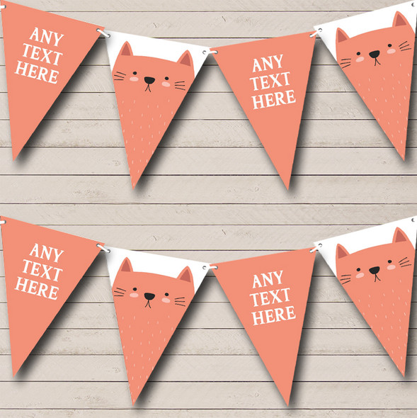 Animal Cat Custom Personalised Birthday Party Flag Banner Bunting