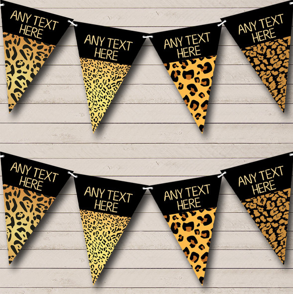 Animal Print Leopard Cheetah Custom Personalised Birthday Party Flag Banner Bunting