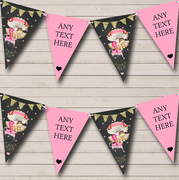 Chalk Gold Girls Baby Mermaid Custom Personalised Childrens Party Flag Banner Bunting