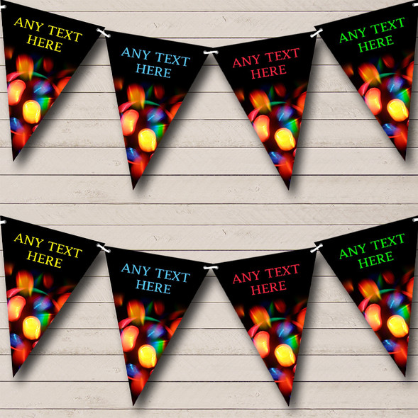 Disco Lights Custom Personalised Birthday Party Flag Banner Bunting