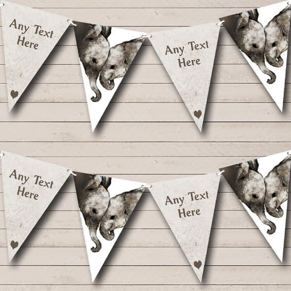 Elephant Baby Custom Personalised Childrens Party Flag Banner Bunting
