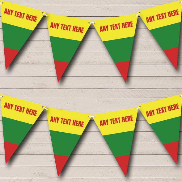 Lithuanian Flag Lithuania Custom Personalised Birthday Party Flag Banner Bunting