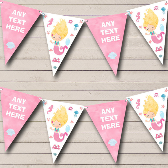 Little Mermaid Under The Sea Custom Personalised Baby Shower Flag Banner Bunting