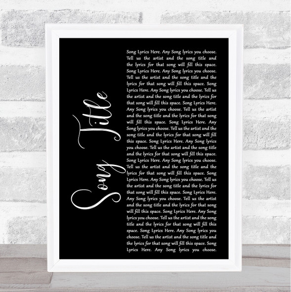 Sex Pistols Lonely Boy Black Script Song Lyric Wall Art Print - Or Any Song You Choose