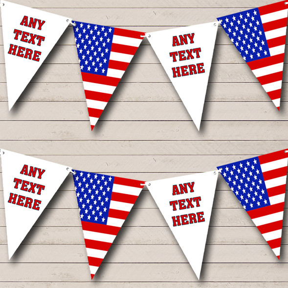 Stars Stripes American Flag Custom Personalised Carnival, Fete & Street Party Flag Banner Bunting