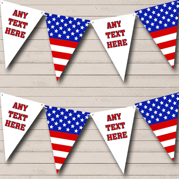Stars Stripes American Flag USA Custom Personalised Carnival, Fete Street Party Flag Banner Bunting