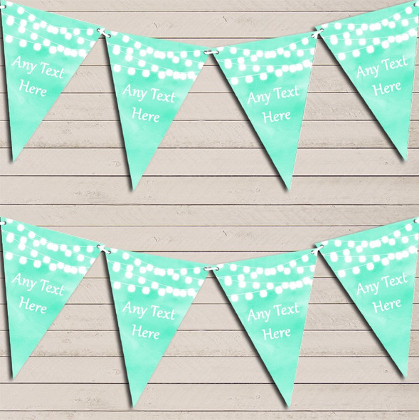 Mint Green Watercolour Lights Wedding Anniversary Flag Banner Bunting Garland Party Banner