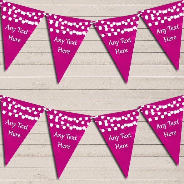 Hot Pink Watercolour Lights Wedding Anniversary Flag Banner Bunting Garland Party Banner