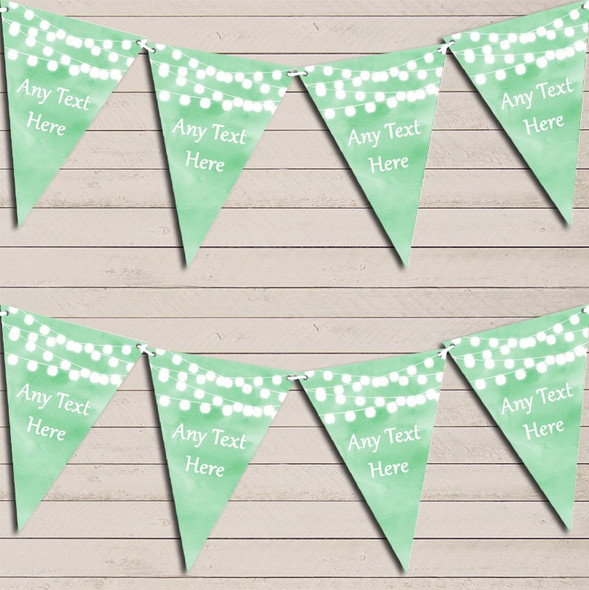 Green Watercolour Lights Wedding Anniversary Flag Banner Bunting Garland Party Banner