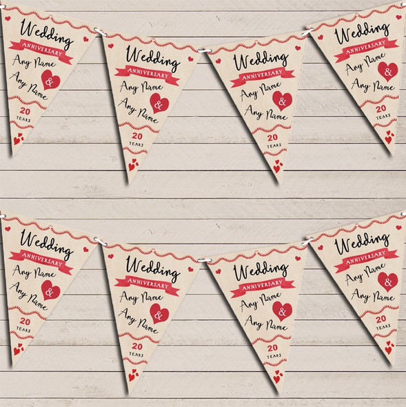 Party Decoration 20th Wedding Anniversary Flag Banner Bunting Garland Party Banner