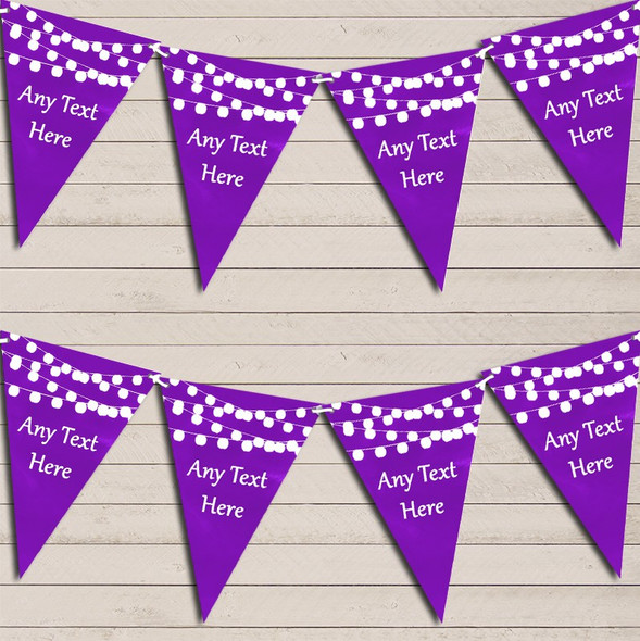 Purple Watercolour Lights Birthday Flag Banner Bunting Garland Party Banner