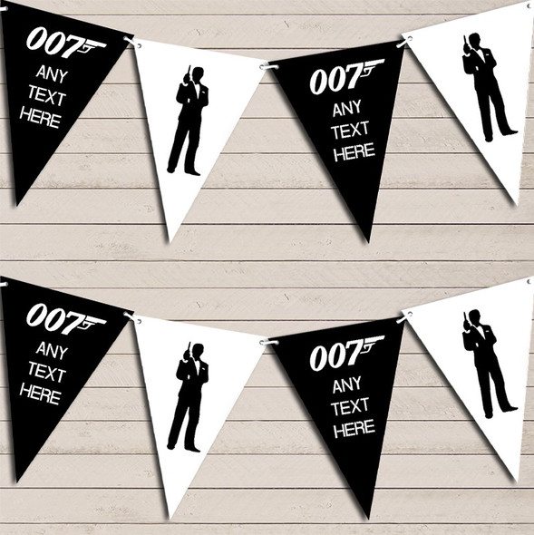 James Bond Black & White Birthday Flag Banner Bunting Garland Party Banner