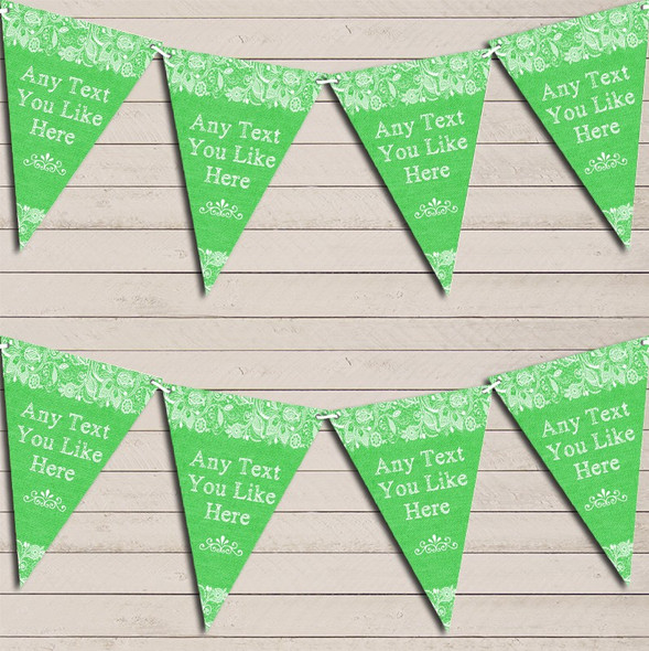 Pretty Lace Green Birthday Flag Banner Bunting Garland Party Banner