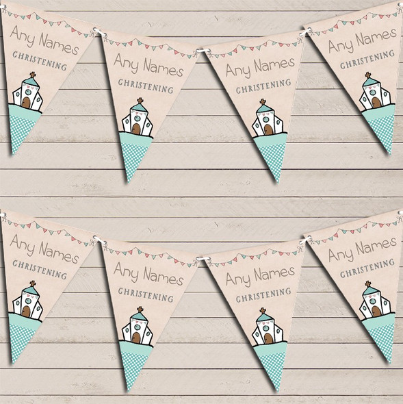 Cute Party Decoration Christening Baptism Christening Flag Banner Bunting Party Banner