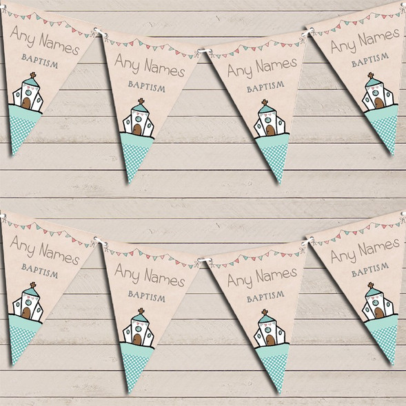 Cute Party Decoration Baptism Christening Flag Banner Bunting Garland Party Banner