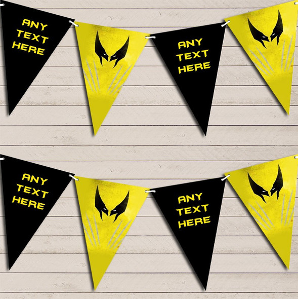 Superhero Wolverine Children's Birthday Flag Banner Bunting Garland Party Banner