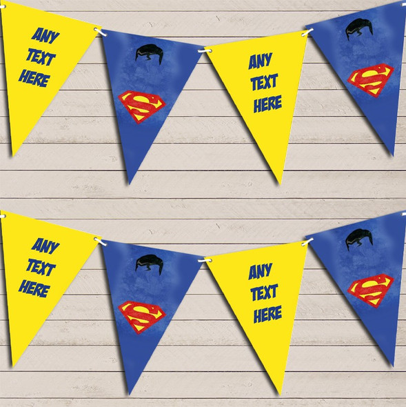 Superhero Superman Children's Birthday Flag Banner Bunting Garland Party Banner