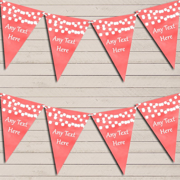 Dark Coral Watercolour Lights Retirement Flag Banner Bunting Garland Party Banner