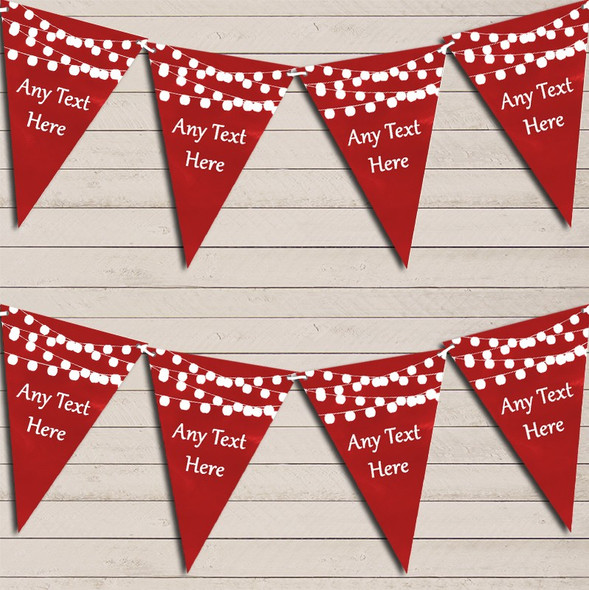 Red Watercolour Lights Wedding Day Married Flag Banner Bunting Garland Party Banner