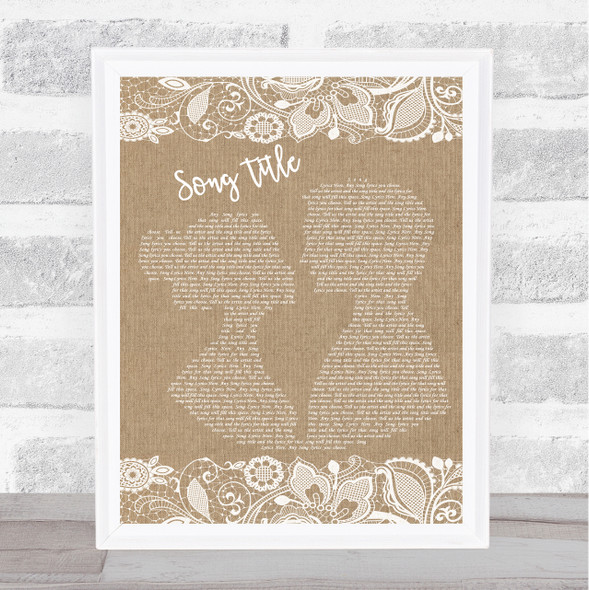 Jamie Lawson Wasn't Expecting That Burlap & Lace Song Lyric Wall Art Print - Or Any Song You Choose