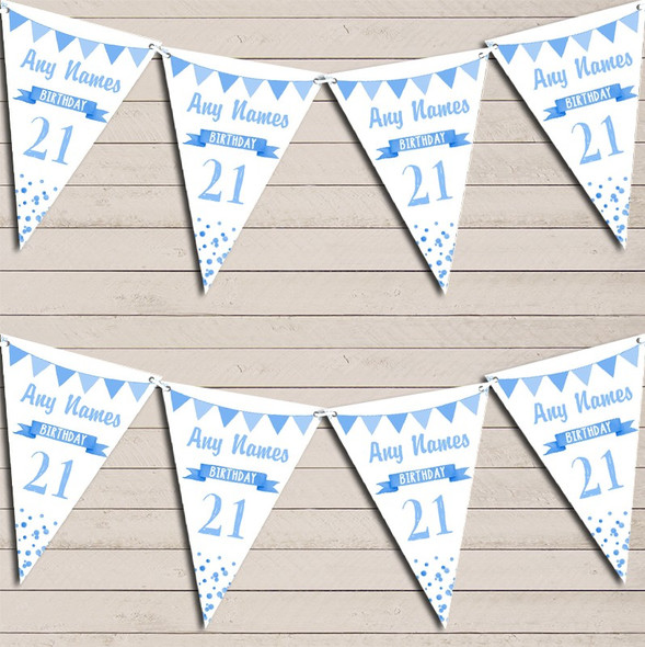 Any Age Birthday 18th 21st 30th 40th 50th 60th Baby Blue Birthday Flag Banner Bunting