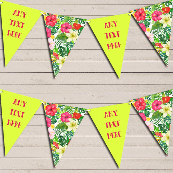 Tropical Floral Hawaiian Beach Party Luau Floral Hen Do Party Flag Banner Bunting