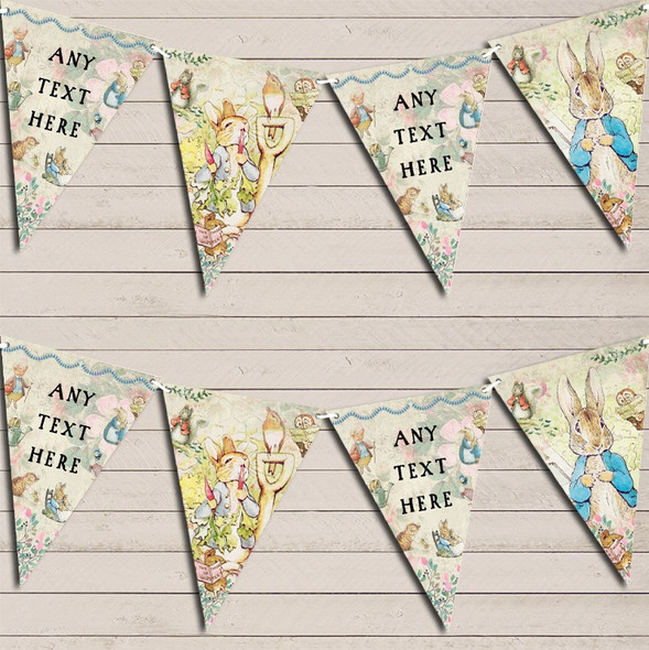 Beatrix Potter Peter Rabbit Custom Personalised Children's Birthday Flag Banner Bunting