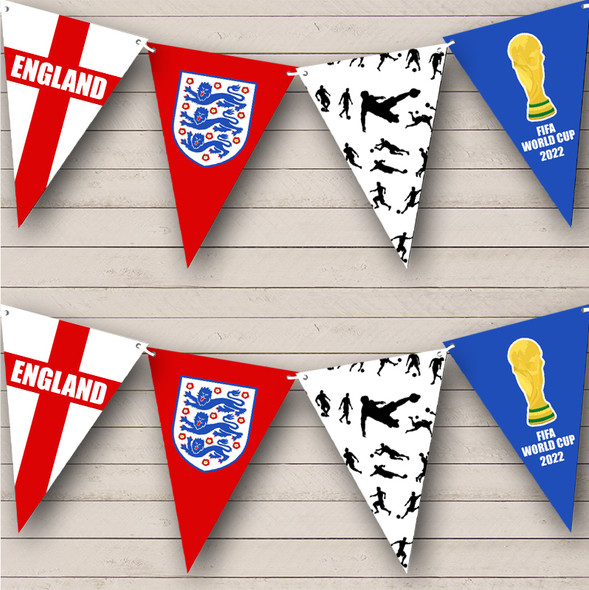 World Cup England Flag Three Lions Football Custom Personalised Any Text Flag Banner Bunting