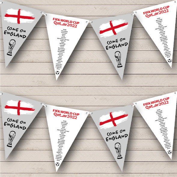 Come On England  National Football Team Custom Personalised Any Text Flag Banner Bunting