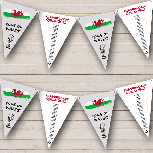 Come On Wales  National Football Team Custom Personalised Any Text Flag Banner Bunting