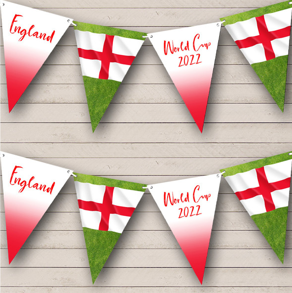 England Flag Green Grass Custom Personalised Any Text Flag Banner Bunting
