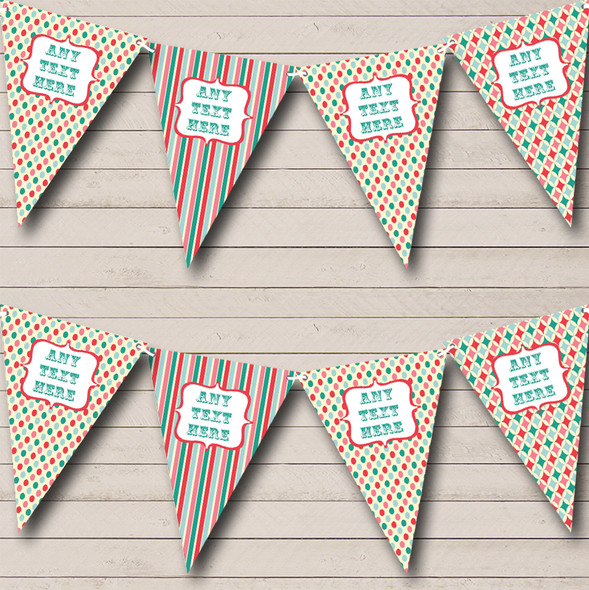 Vintage Bubblegum Style Circus Custom Personalised Birthday Party Flag Banner Bunting