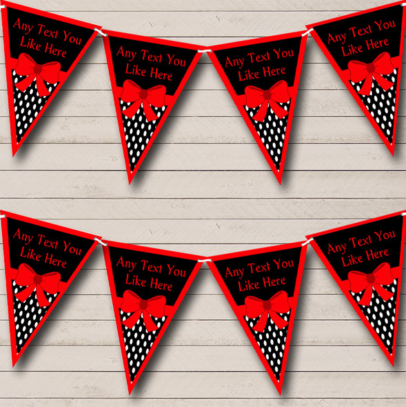 Red And Polkadot Custom Personalised Birthday Party Flag Banner Bunting