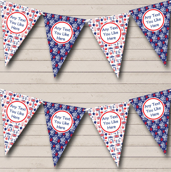 Red And Blue London Custom Personalised Birthday Party Flag Banner Bunting