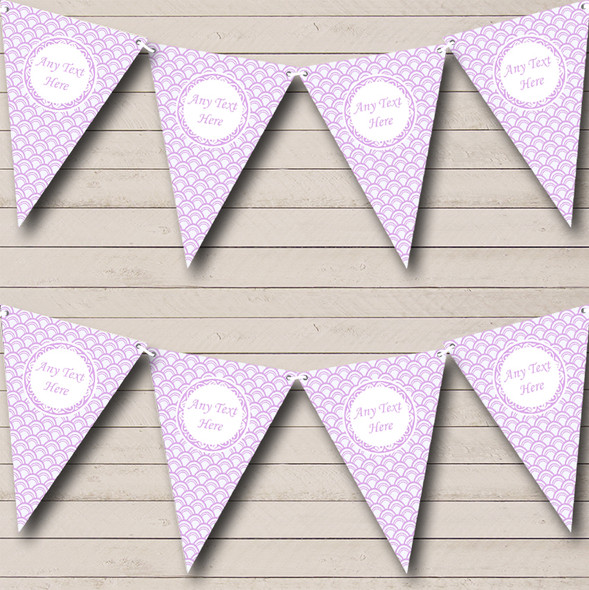 Lilac Pink And White Patterned Custom Personalised Birthday Party Flag Banner Bunting