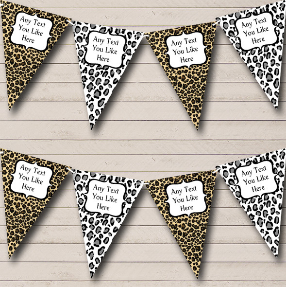 Leopard Print Funky Custom Personalised Birthday Party Flag Banner Bunting