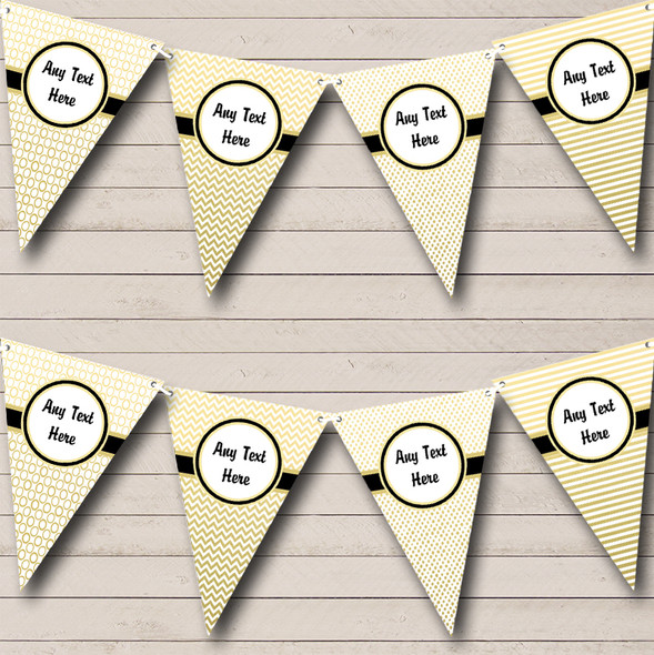 Elegant White And Gold Regal Custom Personalised Birthday Party Flag Banner Bunting