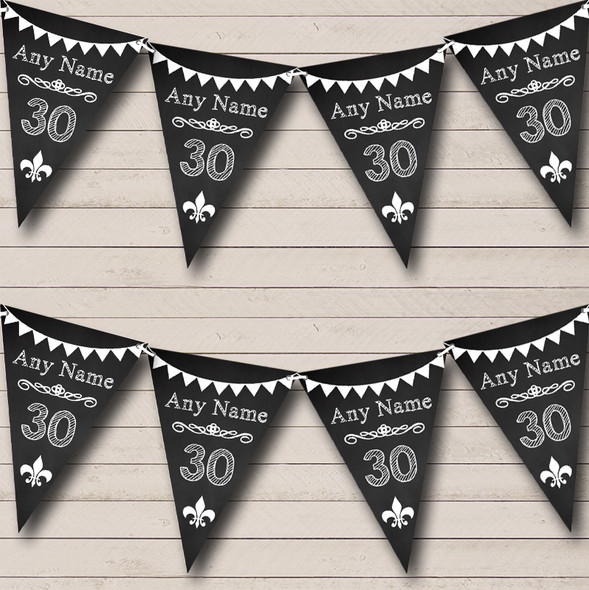 Chalk Style Custom Personalised Birthday Party Flag Banner Bunting