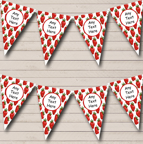 Strawberry Custom Personalised Carnival Fete Street Party Flag Banner Bunting