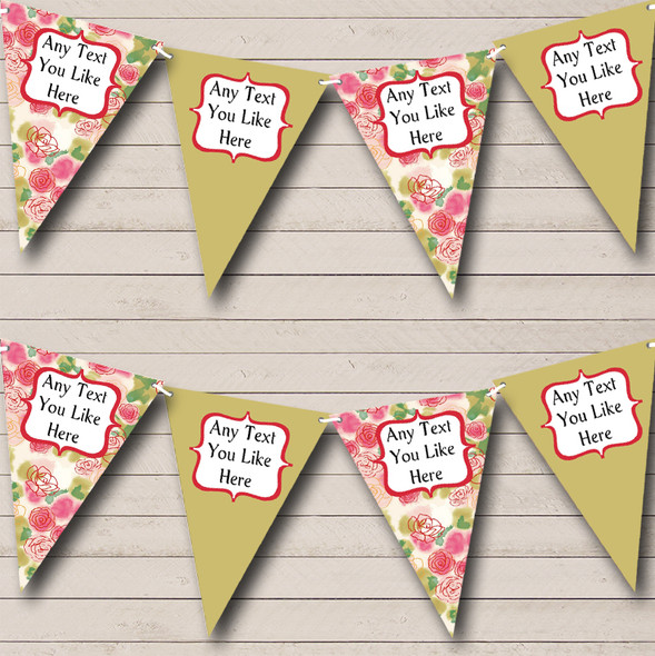 Pink Green Custom Personalised Carnival Fete Street Party Flag Banner Bunting