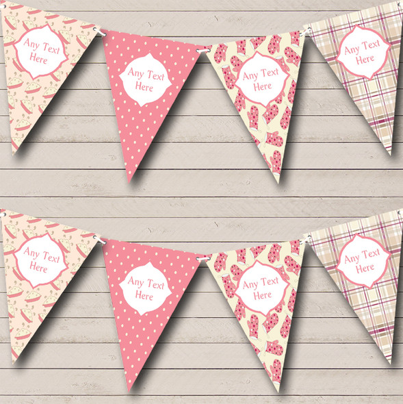 Cute Cake Baking Check Spots Custom Personalised Carnival Fete Street Party Flag Banner Bunting