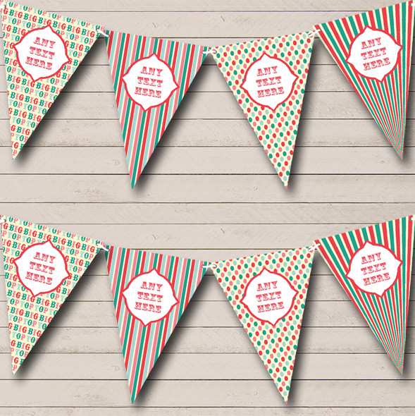 Circus Big Top And Stripes Custom Personalised Carnival Fete Street Party Flag Banner Bunting