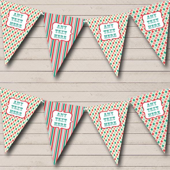 Vintage Bubblegum Style Circus Custom Personalised Children's Birthday Party Flag Banner Bunting