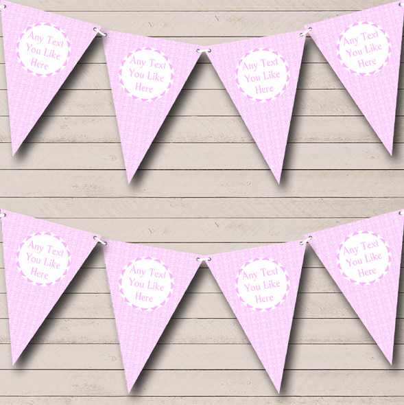 Pink Baby Girl Love Hearts Custom Personalised Children's Birthday Party Flag Banner Bunting