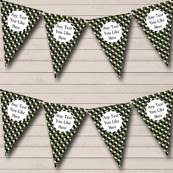 Green Camouflage Army Soldier Custom Personalised Children's Birthday Party Flag Banner Bunting
